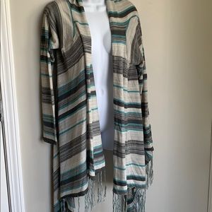 Gray & blue cardigan